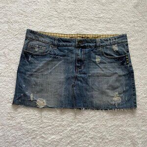 Studded Mini Jean Skirt